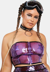 Plus Astro Vision Vinyl Corset Top