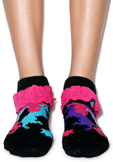 Pixel Unicorn Eyelet Ankle Sock