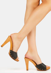 Antonella Black Vegan Leather Heels