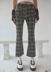 Olive Not So Innocent Plaid Pants