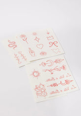 Red Ink Temporary Tattoo Pack