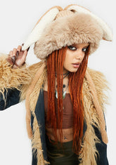 Fawn Curious Creature Furry Beanie