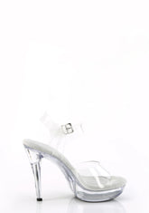 Cocktail-508 Platform Ankle Strap Sandal-Clear