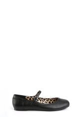 Anna-02 Mary Jane Ballet Flats-Black PU