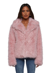 Melora Faux Fur Coat - Pink
