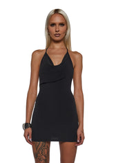 Ego Cowl Knit Mini Dress