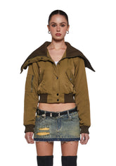 Sweet Riot Cropped Bomber Jacket