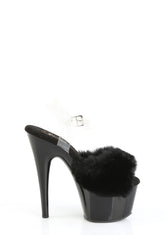 Adore-708FUR Platform Ankle Strap Sandals-Black