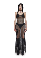 Romantic Rebel Maxi Dress - Fishnet