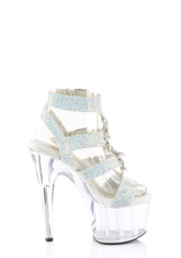 Adore-756 Platform Rhinestone T-Strap Sandals-Clear