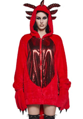 Dragon Fire Faux Fur Hoodie