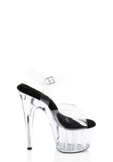 Adore-708PREM Platform Ankle Strap Sandals-Clear