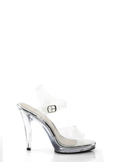 Flair-408 Platform Ankle Strap Sandals-Clear