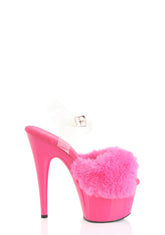 Adore-708FUR Platform Ankle Strap Sandals-Fuchsia