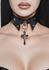 Choker Collar With Cross