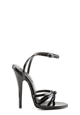 Domina-108 Strappy Ankle Wrap Sandals-Black