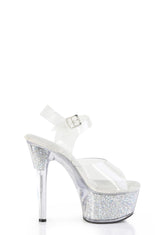 Aspire-608RSI Platform Ankle Strap Sandals-Clear