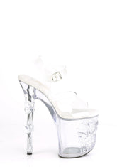 Rapture-808 Platform Ankle Strap Sandals-Clear