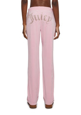 OG Big Bling Velour Track Pants - Pink