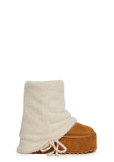 Snuggle Sesh Platform Booties - Off White