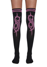 Slipknot Fan Thigh High Socks - Pink