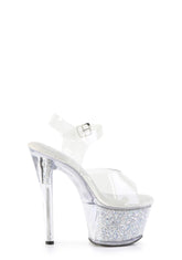 Sky-308RSI Platform Ankle Strap Sandals-Silver