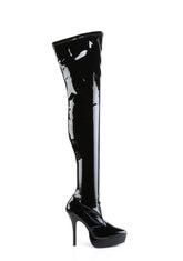 Indulge-3000 Platform Thigh High Boots-Black
