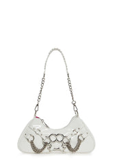 Ciska Brass Knuckle Shoulder Bag - White