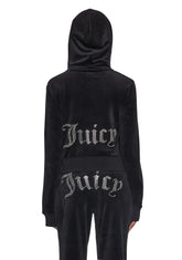 OG Big Bling Velour Hoodie - Black