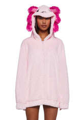 Axolotl Faux Fur Hoodie