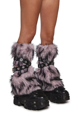 Haute Mode Faux Fur Buckle Leg Warmers