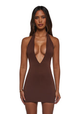 Solana Bodycon Mini Dress - Brown