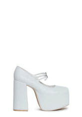 Macabre Meetup Platform Mary Janes - White