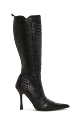 Motorcrossed Knee High Boots