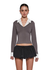 Eleanor Collared Long Sleeve Top