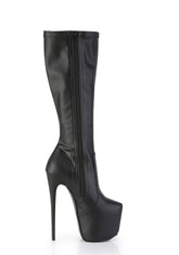 Jubilant-2000 Platform Knee High Boots-Black PU