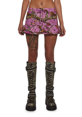 Camo Ruffle Mini Skirt