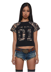 Camo Raglan Tee - Black