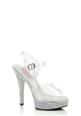 Majesty-508DM Platform Ankle Strap Sandals-Silver
