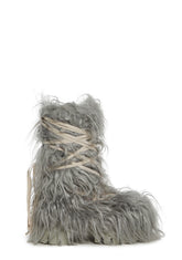 Warp Faux Fur Boots - Gray