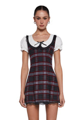 Dark Academia Plaid Dress