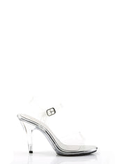 Caress-408 Platform Ankle Strap Sandals-Clear