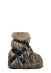 Low Wild Instincts Faux Fur Combat Boots - Off White