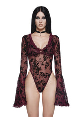 Pursuit Of Blood Mesh Bodysuit - Red