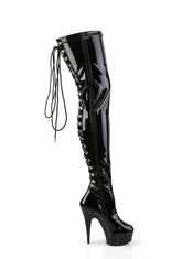 Delight-3063 Platform Thigh High Boots-Black