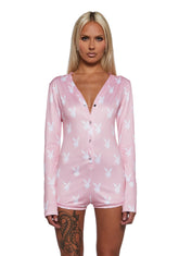 Playboy Slumber Bunny Romper - Pink