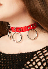 Red Demonia O-Ring Choker Necklace