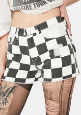 Time To Rock Checkered Shorts