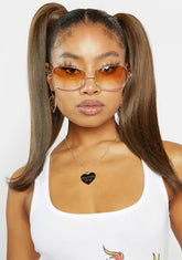 Riches Gold Brown Oversized Y2K Sunglasses