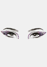 Purple Winged Rhinestone Face Gems